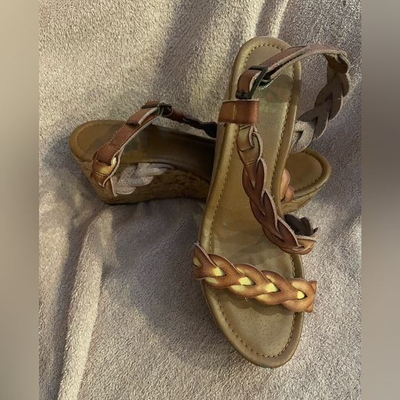 Braided strap cork wedge sandals - Picture 2 of 7